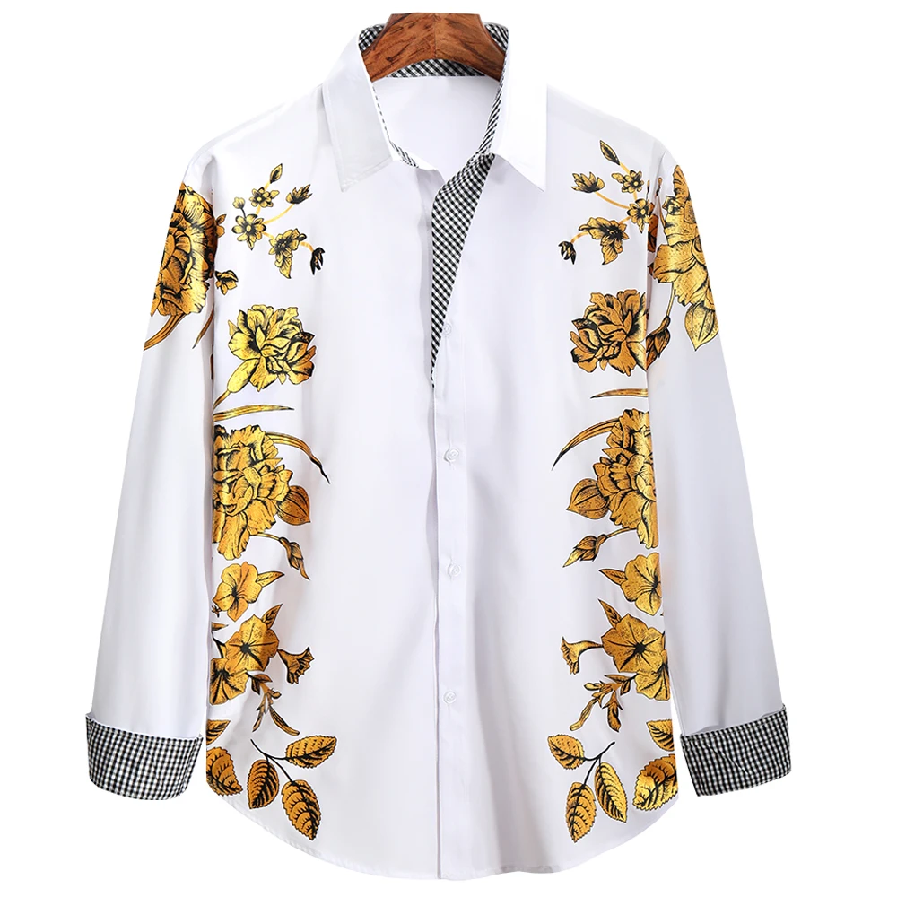 Spring Autumn Fashion Bronzing Print Mens Cardigan Shirt Long Sleeve Casual Summer Ethnic Dress Shirts Man European Streetwear 
Spring Autumn Fashion Bronzing Print Mens Cardigan Shirt Long Sleeve Casual Summer Ethnic Dress Shirts Man European Streetwear