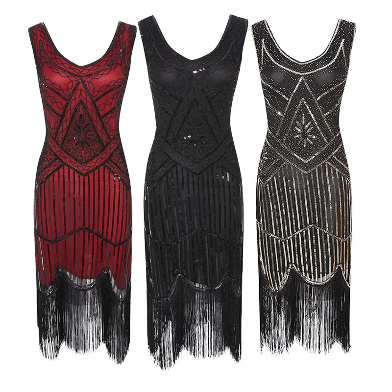1920s Women's Vintage Sequined Dress Fringe Dress Tassel Sheath Sexy Club Dress Woman Party Night Flapper Great Gatsby Dress
1920s Women's Vintage Sequined Dress Fringe Dress Tassel Sheath Sexy Club Dress Woman Party Night Flapper Great Gatsby Dress