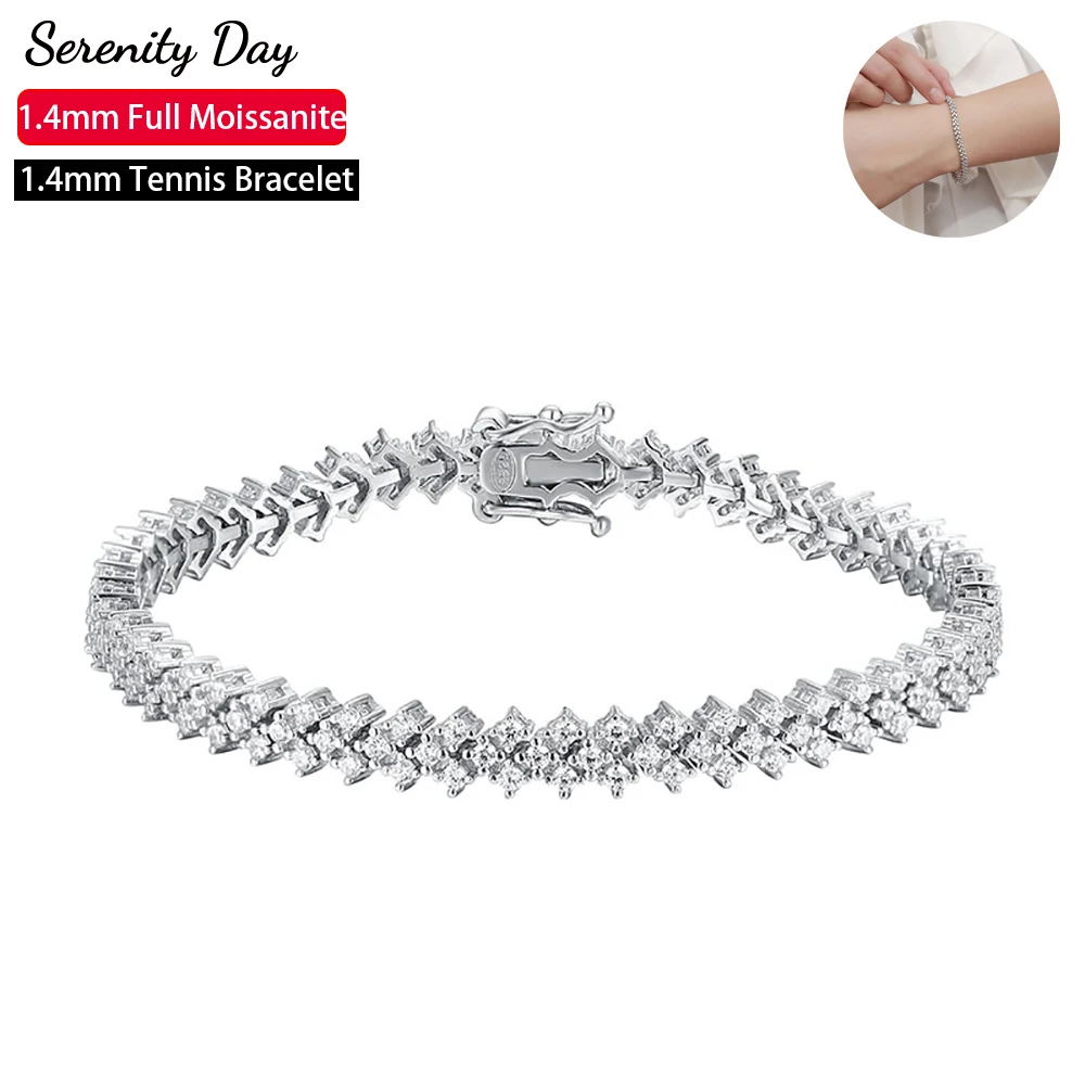 Serenty Day Real D Color 1.4mm Full Moissanite Tennis Bracelet For Women Gift 100% S925 Sterling Silver Plate Pt950 Fine Jewelry
Serenty Day Real D Color 1.4mm Full Moissanite Tennis Bracelet For Women Gift 100% S925 Sterling Silver Plate Pt950 Fine Jewelry