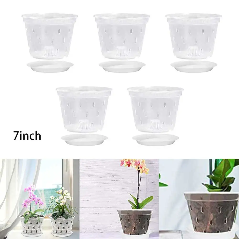 Durable and Convenient 7 inch Orchid Pots with Improved Air Circulation and Saucers Pack of 5 for Home Gardening
Durable and Convenient 7 inch Orchid Pots with Improved Air Circulation and Saucers Pack of 5 for Home Gardening