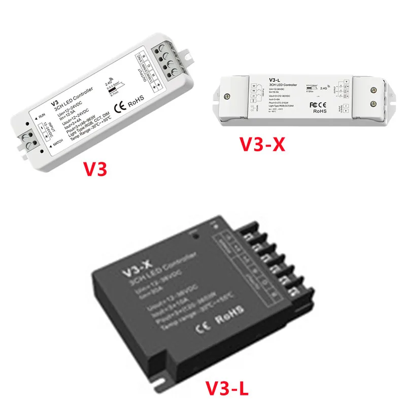 

3 channels V3/V3-L/V3-X 2.4G RF LED push dimmer rgb controller remote RGB/RGBW Wireless control FOR lamp led modle 3ch led strip