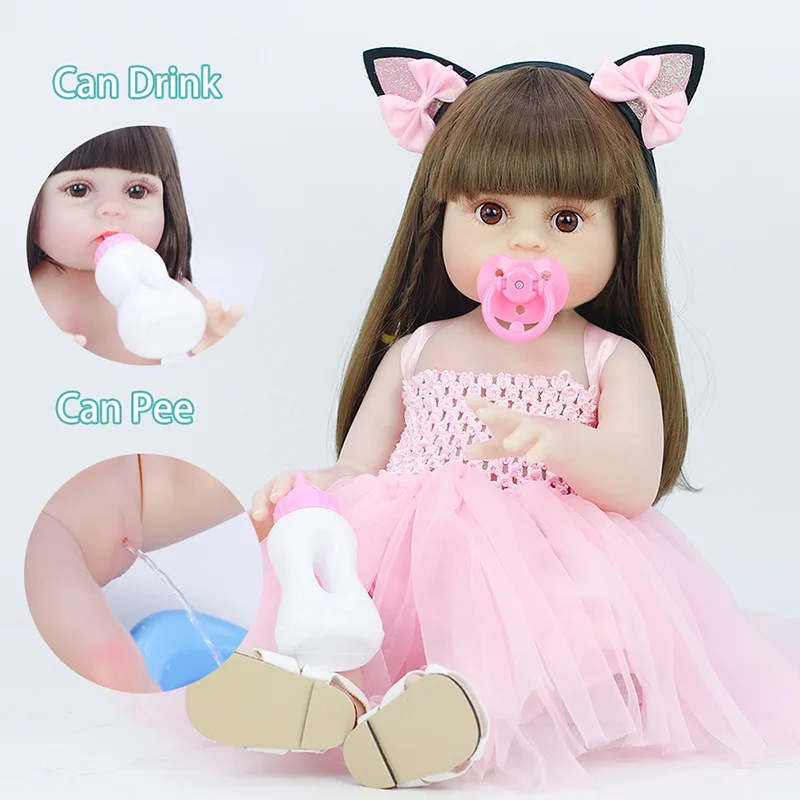 Simulation Doll Rebirth Doll Enamel Soft Rubber Pink Yarn Skirt Female Doll Simulation Baby Toy 53cm
Simulation Doll Rebirth Doll Enamel Soft Rubber Pink Yarn Skirt Female Doll Simulation Baby Toy 53cm