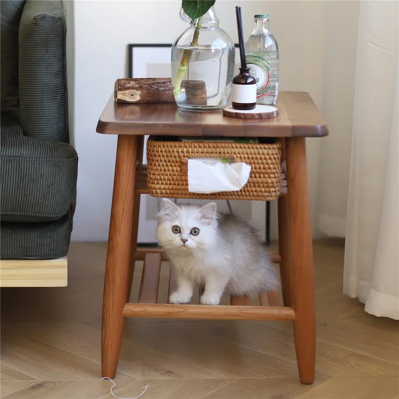 Multifunctional Cherry Wood Side Table Nordic Solid Wood Corner Sofa Table A Few Rattan Bedside Table Simple Shoe Stool
Multifunctional Cherry Wood Side Table Nordic Solid Wood Corner Sofa Table A Few Rattan Bedside Table Simple Shoe Stool