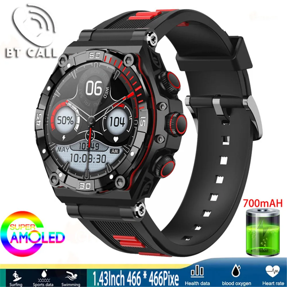 Smart Watch Men 1.43inch 466*466 Bluetooth Call HD Resolution AMOLED 700mah Large battery IP68 Waterproof Sport Smartwatch Man
Smart Watch Men 1.43inch 466*466 Bluetooth Call HD Resolution AMOLED 700mah Large battery IP68 Waterproof Sport Smartwatch Man
