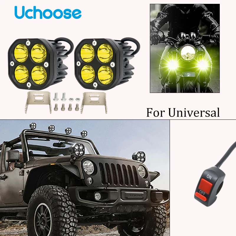 White And Yellow Two Color Fog Light Motorcycle 12Vled Spotlight Powerful 40W Off-road Front Bar Auxiliary Light Free Gift
White And Yellow Two Color Fog Light Motorcycle 12Vled Spotlight Powerful 40W Off-road Front Bar Auxiliary Light Free Gift