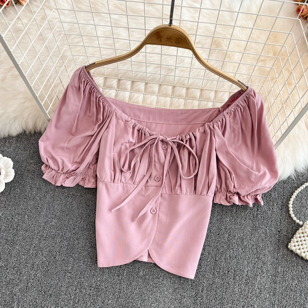 2022 Summer New Super Fairy Bow Slim Bubble Short Sleeve Square Neck Shirt Women's Chic Short Top
2022 Summer New Super Fairy Bow Slim Bubble Short Sleeve Square Neck Shirt Women's Chic Short Top
