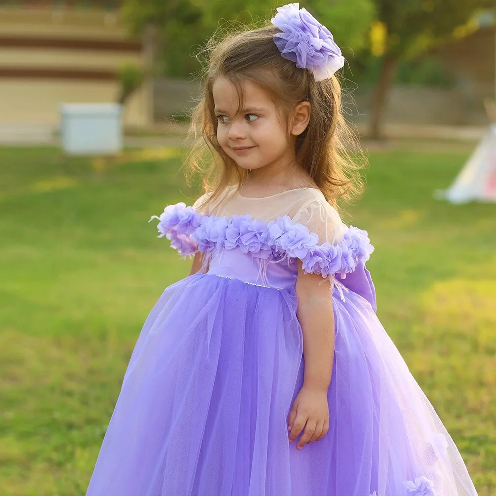 Purple SHort Sleeve Flower Girl Dresses A-Line Tulle Wedding Party Dress 2023 Bow Back Wedding Party Gowns Tulle Floor Length
Purple SHort Sleeve Flower Girl Dresses A-Line Tulle Wedding Party Dress 2023 Bow Back Wedding Party Gowns Tulle Floor Length