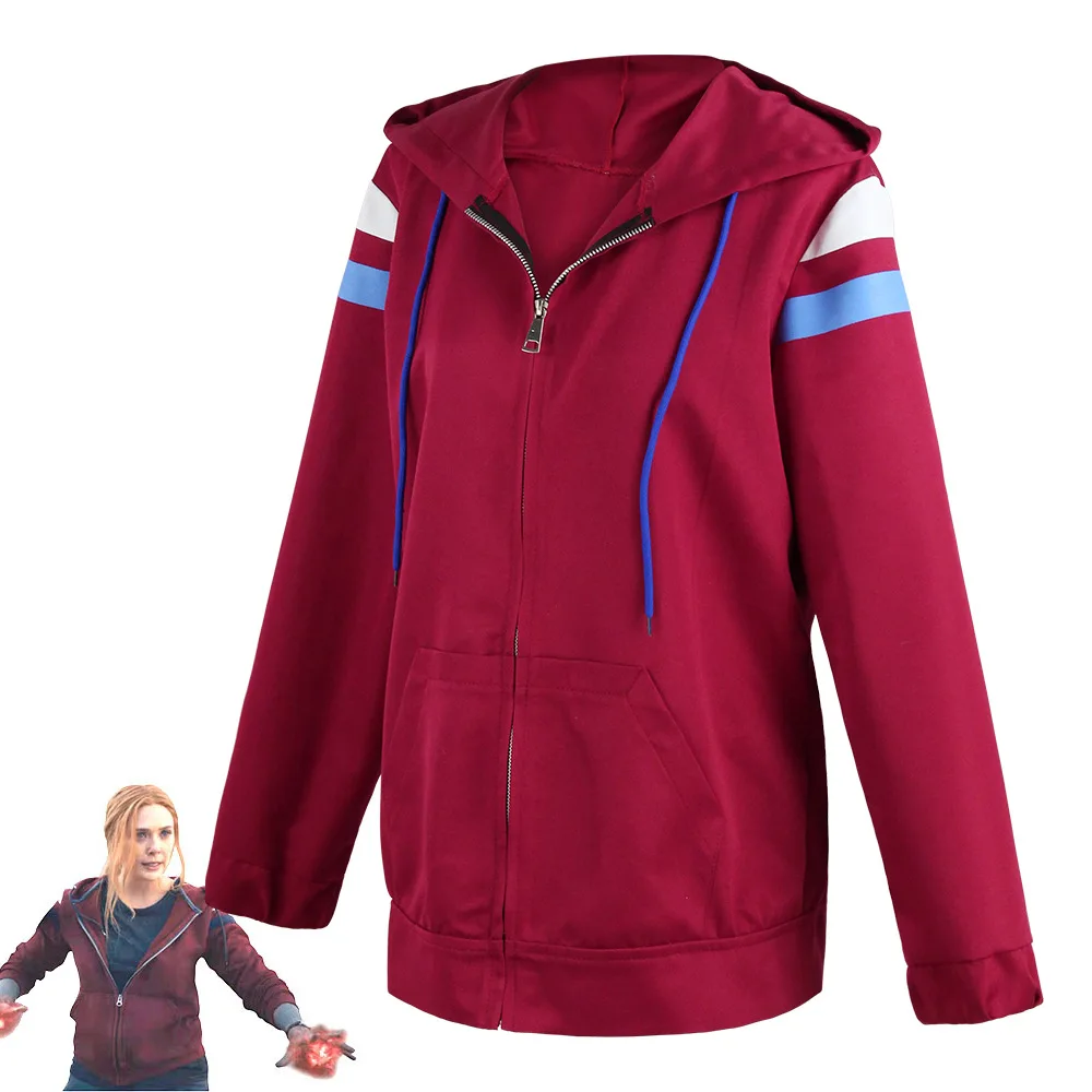 Wanda Vision-Scarlet худи ведьма Superhero супердевочка косплей костюм на молнии, куртка, пальто, Хэллоуин, карнавальный костюм
Wanda Vision-Scarlet худи ведьма Superhero супердевочка косплей костюм на молнии, куртка, пальто, Хэллоуин, карнавальный костюм