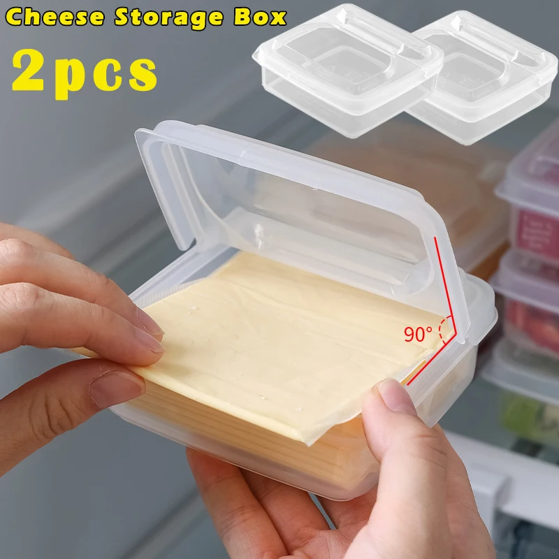 

Crisper Cheese Slice Storage Box Fridge Butter Container Portable Refrigerator Fruit Vegetable Fresh-keeping Organizer Case