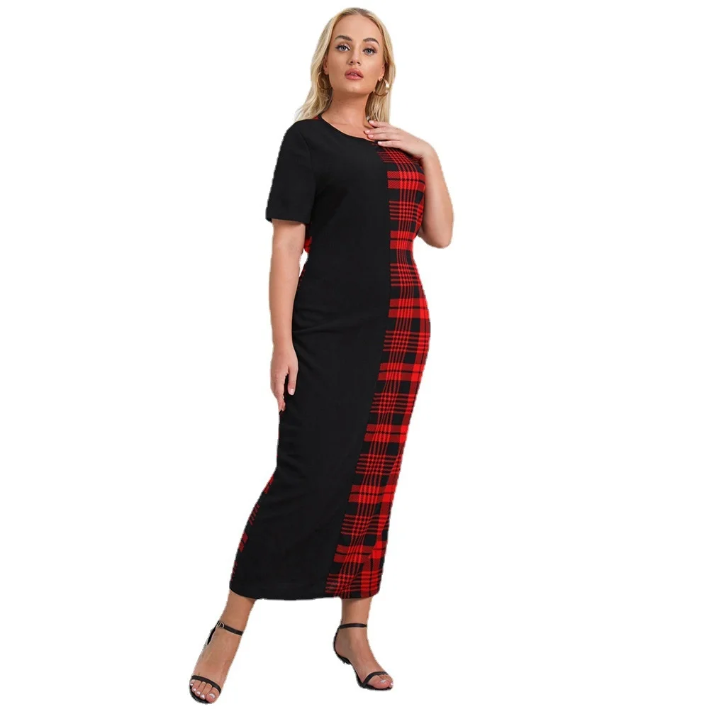 Plus size Summer new round neck temperament commuter buttock dress one-step skirt lattice fashion large women's wear
Plus size Summer new round neck temperament commuter buttock dress one-step skirt lattice fashion large women's wear