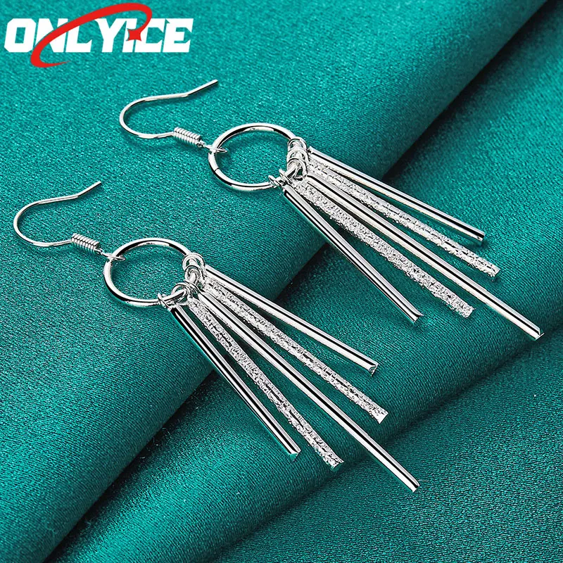925 Sterling Silver Frosted Smooth Cylinder Drop Earrings Women's Fashion Glamour Christmas Party Wedding Engagement Jewelry
925 Sterling Silver Frosted Smooth Cylinder Drop Earrings Women's Fashion Glamour Christmas Party Wedding Engagement Jewelry