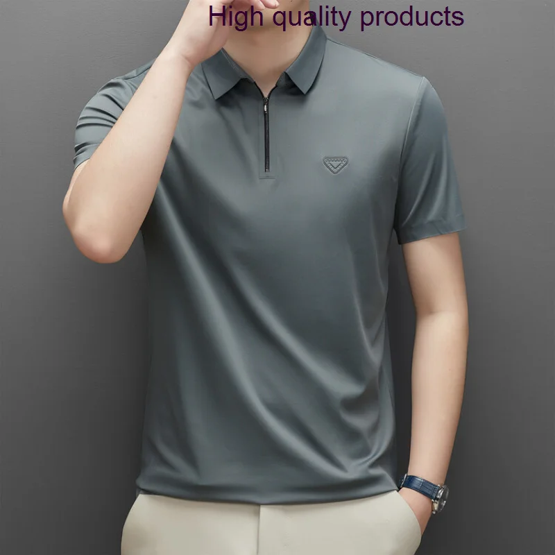 Zipper Summer Men's Polo Shirts High Quality Short Sleeve Solid Color Business Casual Tees Slim Fit Male T-shirts
Zipper Summer Men's Polo Shirts High Quality Short Sleeve Solid Color Business Casual Tees Slim Fit Male T-shirts