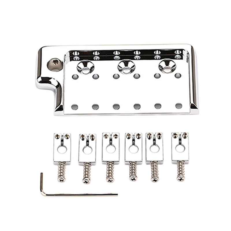 

6-Hole Vintage 83Mm Tremolo Bridge Plate And Saddle For Fender Stratocaster Strat Electric Guitar System Parts,Chrome