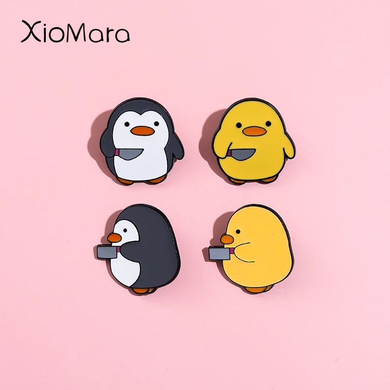 Animal Killer Enamel Pin Bulky Penguin Chick Dagger Knife Brooch Lapel Badges Cartoon Lovable Jewelry Party Gift For Kids Friend
Animal Killer Enamel Pin Bulky Penguin Chick Dagger Knife Brooch Lapel Badges Cartoon Lovable Jewelry Party Gift For Kids Friend