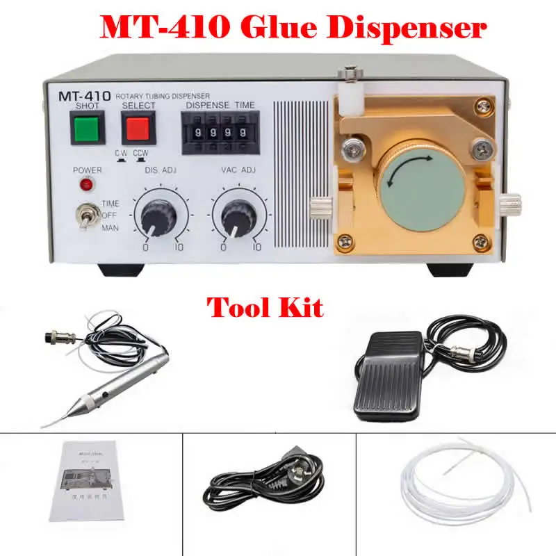 MT-410 Automatic Glue Dispenser 30W Dispensing Machine for 502 Instant Quick-Drying Liquid Anaerobic Adherse Tool Kit
MT-410 Automatic Glue Dispenser 30W Dispensing Machine for 502 Instant Quick-Drying Liquid Anaerobic Adherse Tool Kit