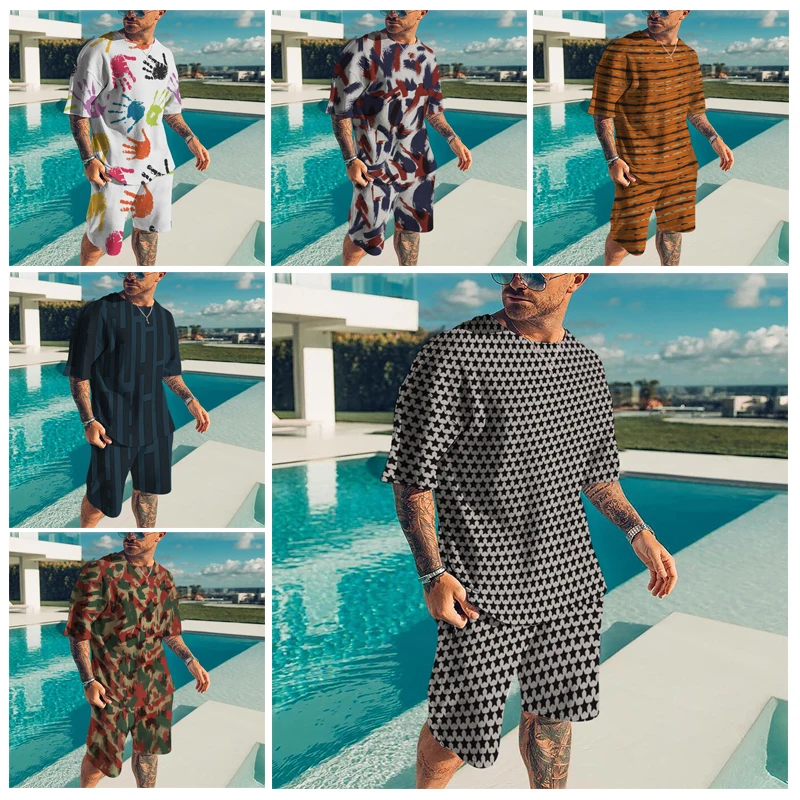 2022 Summer Men 3D Print Short Sleeve T Shirt 2 Piece Sets Male Oversized Streetwear Sportswear O Neck Trend Clothing Tracksuit
2022 Summer Men 3D Print Short Sleeve T Shirt 2 Piece Sets Male Oversized Streetwear Sportswear O Neck Trend Clothing Tracksuit