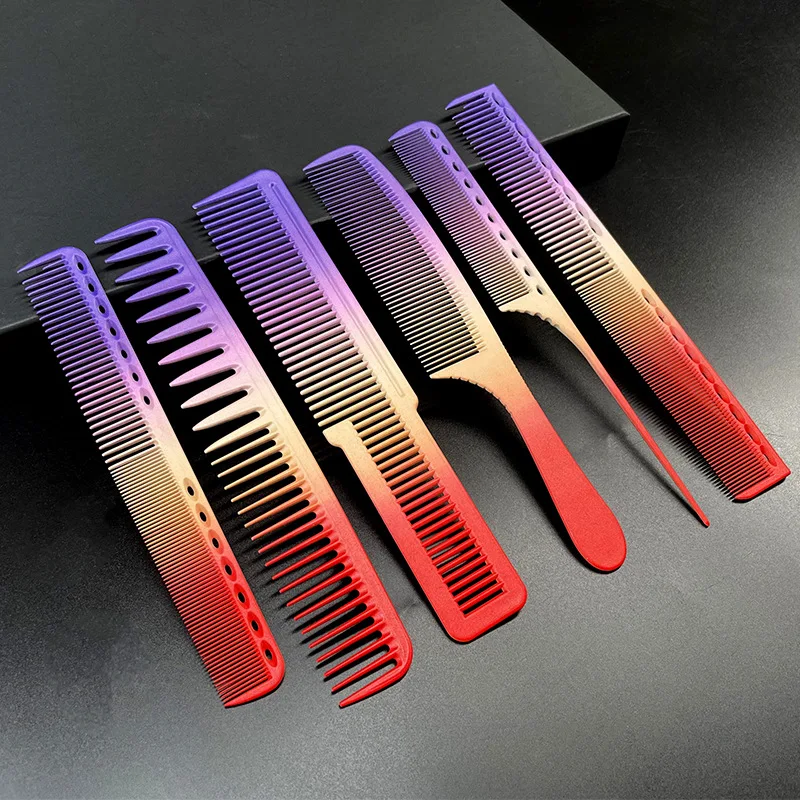 Gradual HairCut Comb Hair Salon Hairstylist Women's Hairdressing Combs Red Purple Rainbow Men's Flat Hairbrush Pointed Tail Comb
Gradual HairCut Comb Hair Salon Hairstylist Women's Hairdressing Combs Red Purple Rainbow Men's Flat Hairbrush Pointed Tail Comb