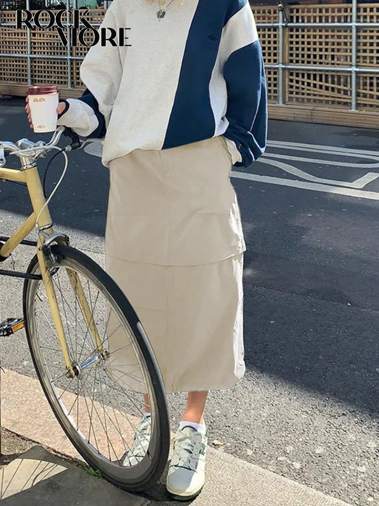 Rockmore Khaki Casual Long Cargo Skirts Women Stitching Y2K Vintage Baggy Streetwear Outfits Loose Midi Skirt Fairycore Grunge
Rockmore Khaki Casual Long Cargo Skirts Women Stitching Y2K Vintage Baggy Streetwear Outfits Loose Midi Skirt Fairycore Grunge