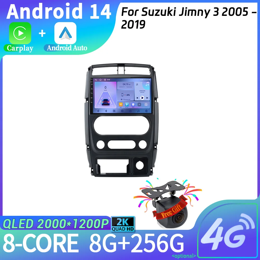 Для Suzuki Jimny 3 2005 - 2019 автомобильное радио Android 14 мультимедийная навигация