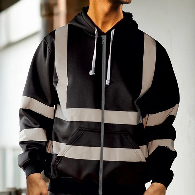 Autumn And Winter Hooded Sweatshirt With Reflective Strips, Sanitation Work Clothes, Fleece Color Matching Zipper Sweatshirt
Autumn And Winter Hooded Sweatshirt With Reflective Strips, Sanitation Work Clothes, Fleece Color Matching Zipper Sweatshirt