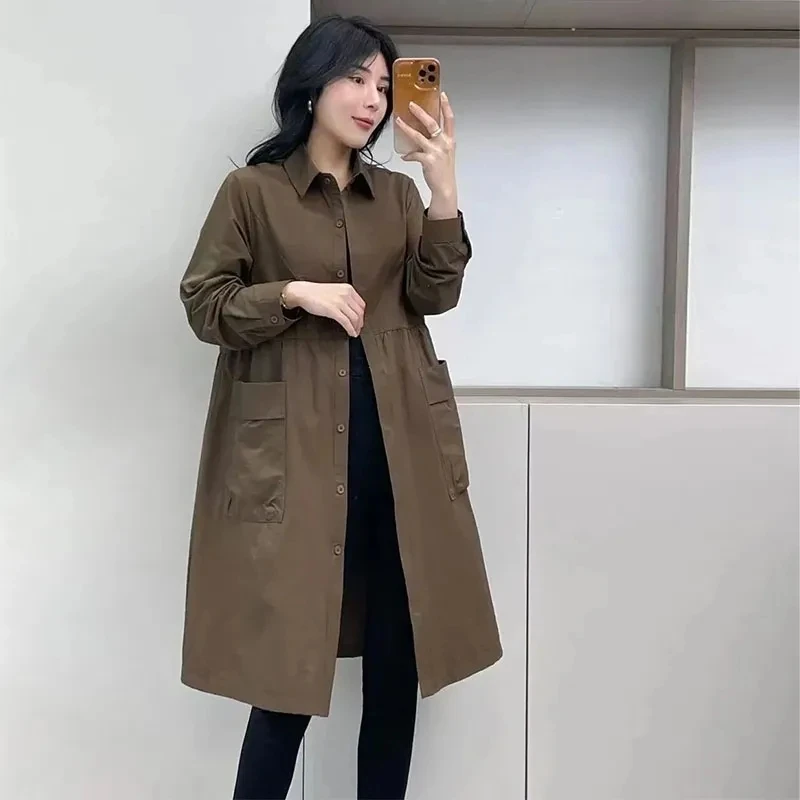 Trench Coat Women 2023 Spring Autumn New Long Windbreaker Jacket Solid Color Fashion Loose Versatile Loose Outerwear Womens
Trench Coat Women 2023 Spring Autumn New Long Windbreaker Jacket Solid Color Fashion Loose Versatile Loose Outerwear Womens
