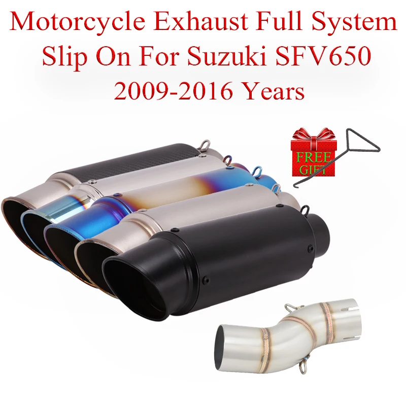 Motorcycle Exhaust Full System Link Pipe Slip On For Suzuki SFV650 2009-2016 Modified Moto Escape Stainless Steel Laser Logo
Motorcycle Exhaust Full System Link Pipe Slip On For Suzuki SFV650 2009-2016 Modified Moto Escape Stainless Steel Laser Logo