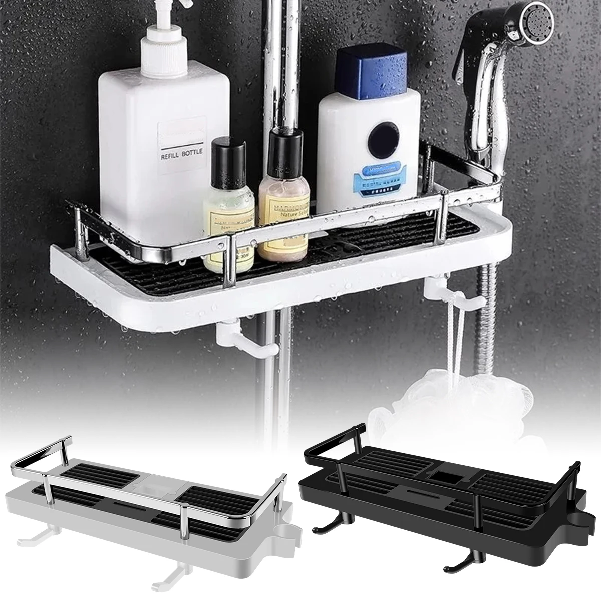 NEW Shower Caddy Shelf for Slide Bar Detachable Shower Rack Organizer with 2 Hooks Adjustable Bathroom Sponge Soap Holder Punch
NEW Shower Caddy Shelf for Slide Bar Detachable Shower Rack Organizer with 2 Hooks Adjustable Bathroom Sponge Soap Holder Punch