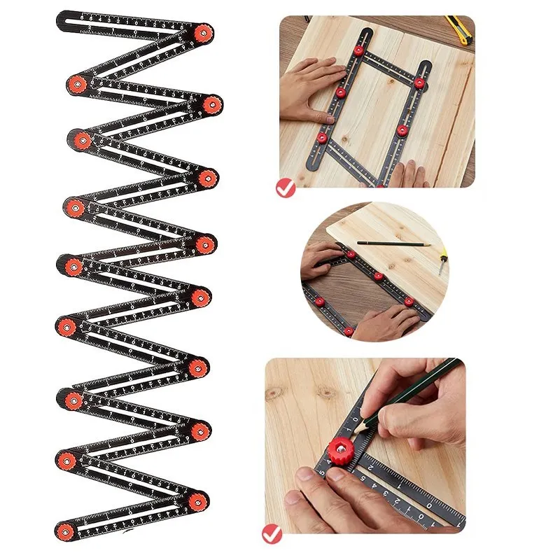 12/9/6 fold Aluminum Alloy Multi Angle Ruler Finder Measure Ruler Woodworking Construction Tool For Craftsmen Locator Guide
12/9/6 fold Aluminum Alloy Multi Angle Ruler Finder Measure Ruler Woodworking Construction Tool For Craftsmen Locator Guide
