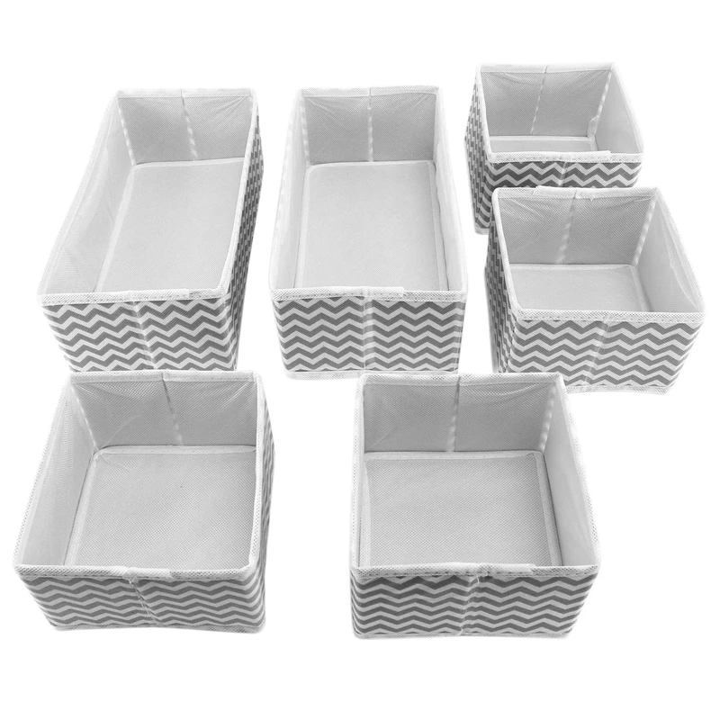 6 PCS Foldable and Eco-Friendly Storage Boxes Underwear Divider Closet Organizer Interior for Ties Socks Shorts Bra Retail
6 PCS Foldable and Eco-Friendly Storage Boxes Underwear Divider Closet Organizer Interior for Ties Socks Shorts Bra Retail
