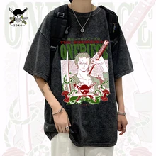 Roronoa Zoro Printed T Shirts One Piece Anime Tops Men’s Harajuku Streetwear Summer Fashion Daily Wear New Cosplay Clothing