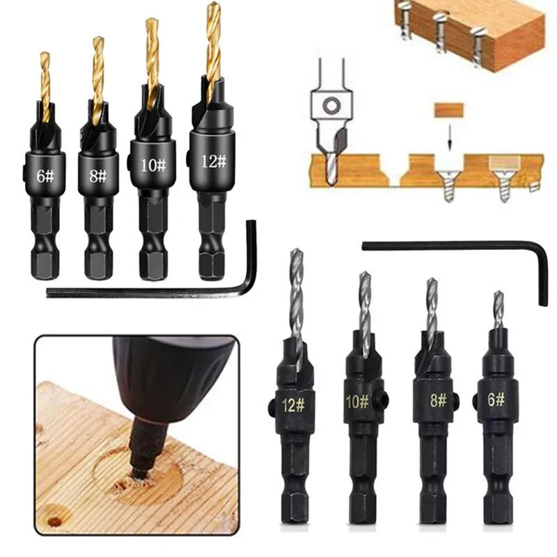4/5pcs Countersink Drill Bit Woodwork Pilot Holes HSS Universal Counterbore Cutter Screw Aluminum Plastic Carpentry Pilot Hole
4/5pcs Countersink Drill Bit Woodwork Pilot Holes HSS Universal Counterbore Cutter Screw Aluminum Plastic Carpentry Pilot Hole