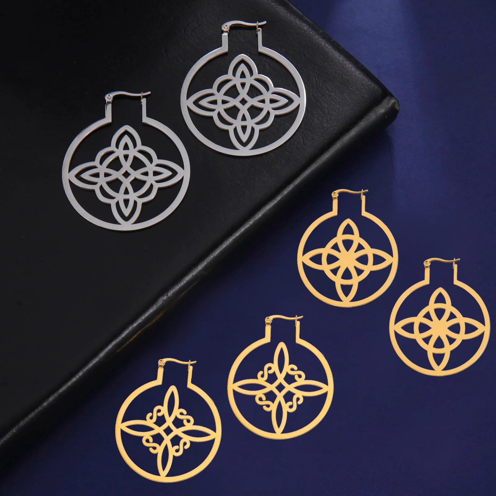 Witch Celtic Knot Drop Earrings for Women Stainless Steel Ear Clip Big Circle Vintage Style Amulet Jewelry Birthday Gifts
Witch Celtic Knot Drop Earrings for Women Stainless Steel Ear Clip Big Circle Vintage Style Amulet Jewelry Birthday Gifts