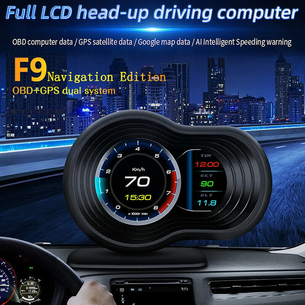 OBD2+GPS Smart Car Head Up Display HUD Gauge Water Oil Temp Speedometer Head-up Digital LCD Display Turbine Speed Speedometer
OBD2+GPS Smart Car Head Up Display HUD Gauge Water Oil Temp Speedometer Head-up Digital LCD Display Turbine Speed Speedometer