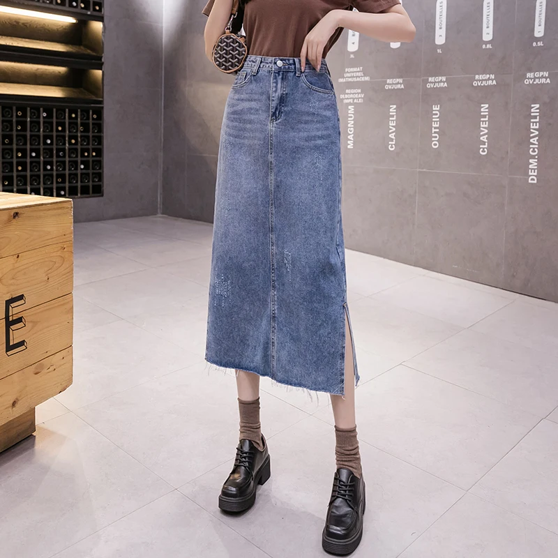 Cheap wholesale 2022 new korean fashion casual sexy woman skirts womens female OL mid length skirt denim long skirt dropshipping
Cheap wholesale 2022 new korean fashion casual sexy woman skirts womens female OL mid length skirt denim long skirt dropshipping