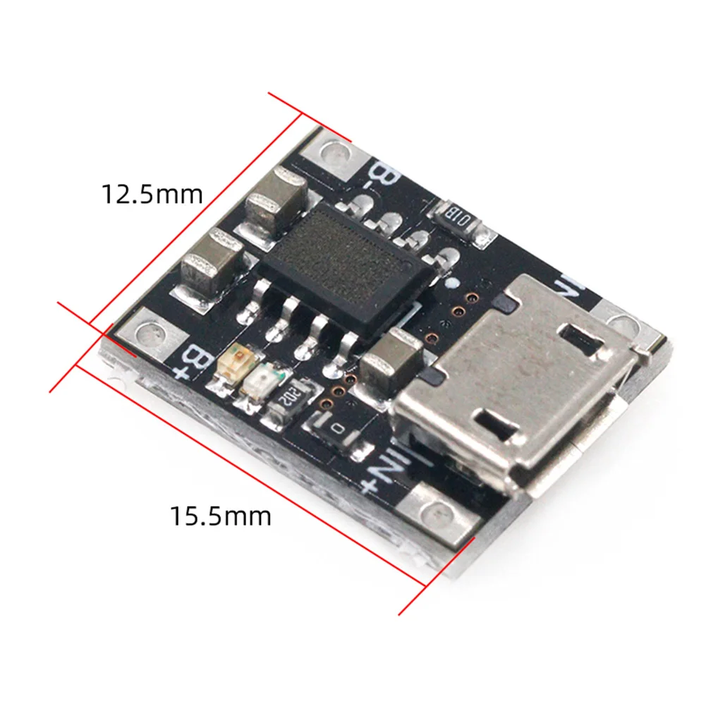 TC4056 Module Lithium Battery 3.6V-3.7V 18650 Charging Module 5V To 4.2V 1A 12.5×15.5×3.5mm Charging Board USB Charger Module
TC4056 Module Lithium Battery 3.6V-3.7V 18650 Charging Module 5V To 4.2V 1A 12.5×15.5×3.5mm Charging Board USB Charger Module