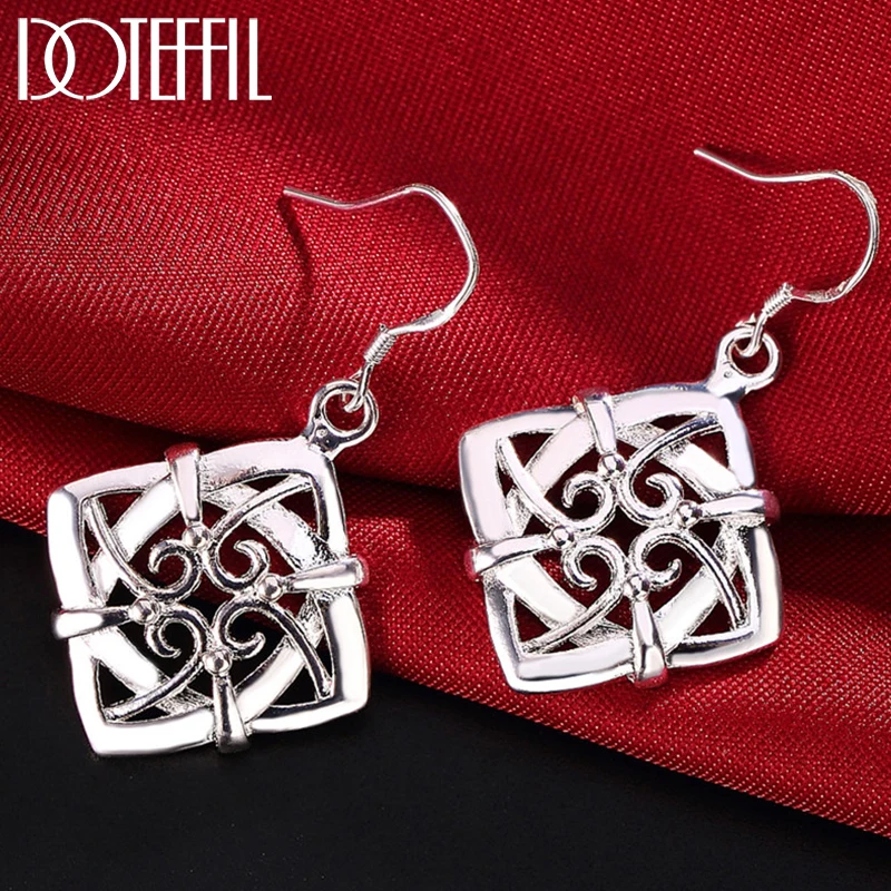 DOTEFFIL 925 Sterling Silver Geometric Square Drop Earring For Women Lady Wedding Engagement Party Fashion Jewelry
DOTEFFIL 925 Sterling Silver Geometric Square Drop Earring For Women Lady Wedding Engagement Party Fashion Jewelry