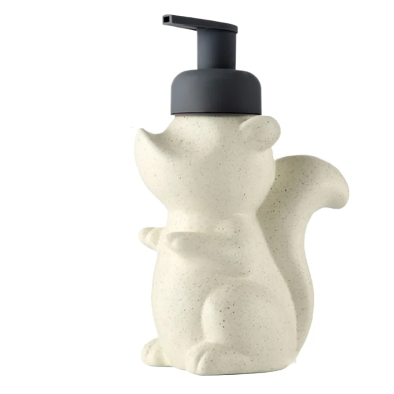 

Squirrel Lotion Bottle Bathroom Ceramics Soap Dispenser Handwashing Fluid Dispenser Bathroom White