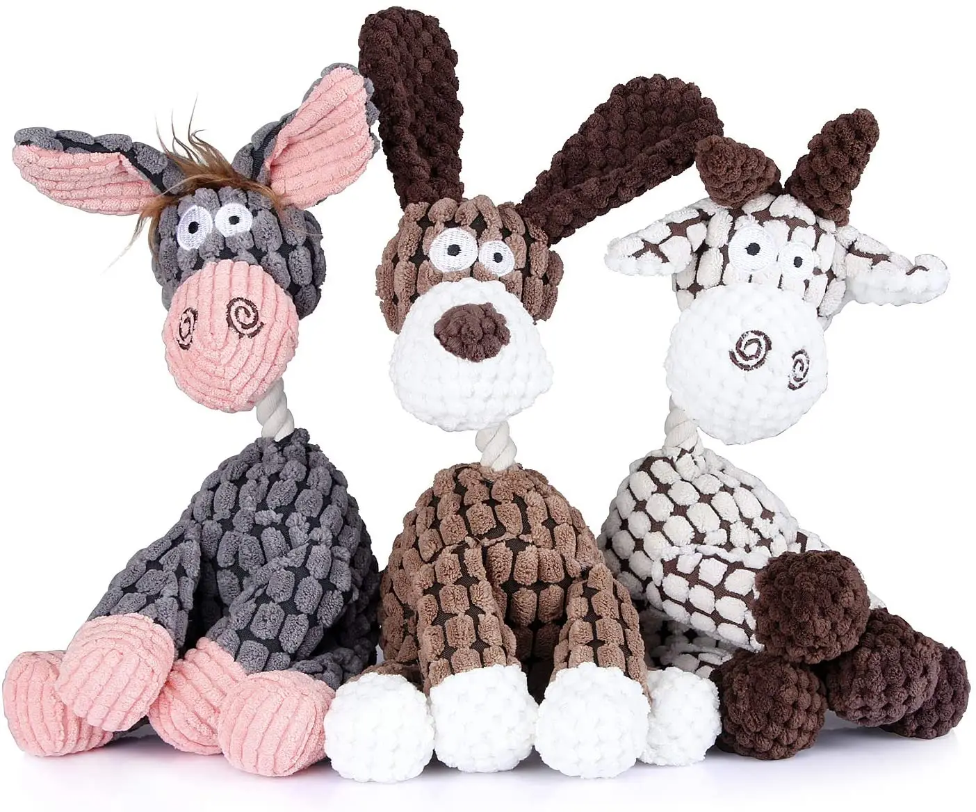 Plush Dog Toys Pack for Puppy Durable Stuffed Animal Chew with Squeakers Cute Soft for Teeth Cleaning
Plush Dog Toys Pack for Puppy Durable Stuffed Animal Chew with Squeakers Cute Soft for Teeth Cleaning