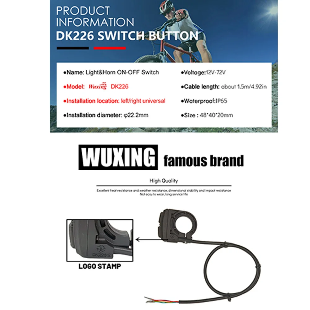 High Quality 100% Brand New Light Horn Switch Black For Electric Bicycle For Electric Scooter Multi Switch Plastic
High Quality 100% Brand New Light Horn Switch Black For Electric Bicycle For Electric Scooter Multi Switch Plastic