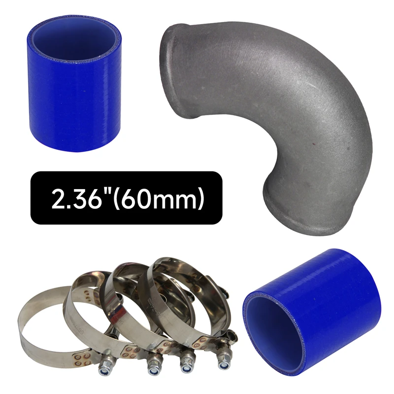 Universal 125 Degree 60mm OD Elbow Bend Cast Aluminum Intercooler Turbo Pipe with Silicone Couplers & Clamps
Universal 125 Degree 60mm OD Elbow Bend Cast Aluminum Intercooler Turbo Pipe with Silicone Couplers & Clamps