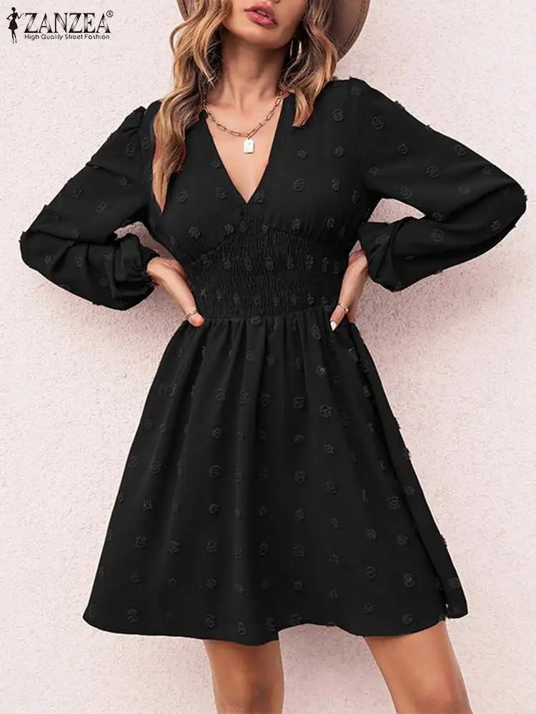 Women's Elegant V Neck Vestidos 2022 Fashion Bohemian Mini Dress ZANZEA Holiday Polka Dot Vestidos Casual Spring Summer Dresses
Women's Elegant V Neck Vestidos 2022 Fashion Bohemian Mini Dress ZANZEA Holiday Polka Dot Vestidos Casual Spring Summer Dresses