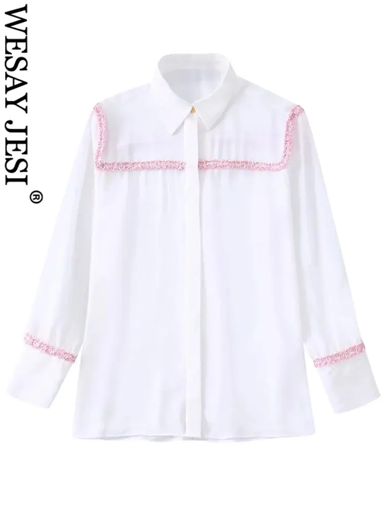WESAY JESI Fashion Temperament Solid White Blouse Lapel Single-breasted Dark Placket Long-sleeved Straight Shirt Top Ladies
WESAY JESI Fashion Temperament Solid White Blouse Lapel Single-breasted Dark Placket Long-sleeved Straight Shirt Top Ladies