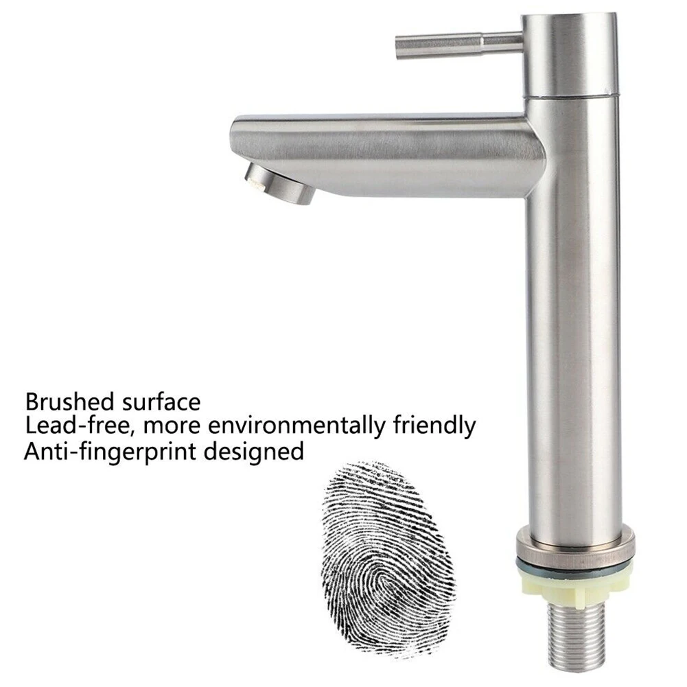 Basin Sink Bathroom Faucet Deck Mounted Single Cold Water Basin Stainless Steel Silver Basin Faucet Lavatory Sink Tap Crane
Basin Sink Bathroom Faucet Deck Mounted Single Cold Water Basin Stainless Steel Silver Basin Faucet Lavatory Sink Tap Crane