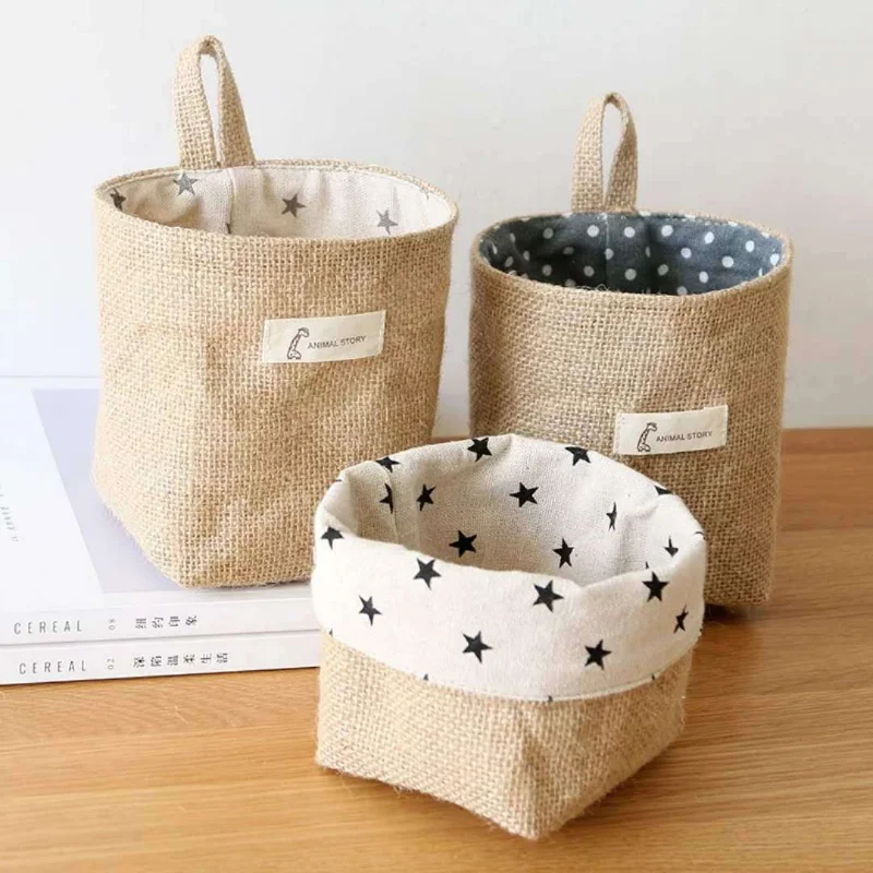 Cotton Jute Storage Bags Natural Cute Storage Bag Multi-purpose Small Cloth Bags Bedroom Living Room Office Desk Organizer
Cotton Jute Storage Bags Natural Cute Storage Bag Multi-purpose Small Cloth Bags Bedroom Living Room Office Desk Organizer