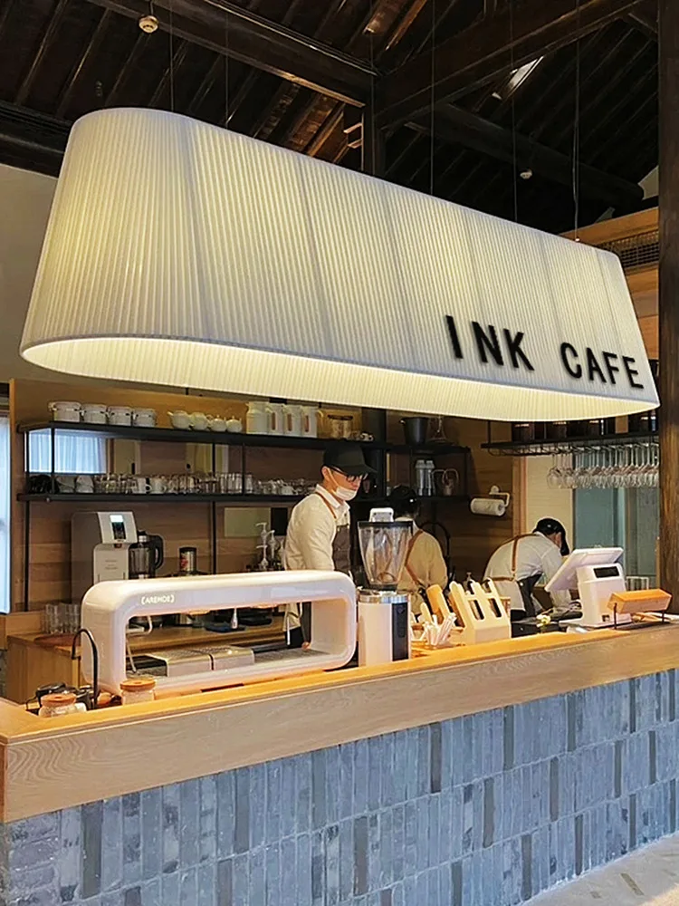 Nordic Creative Bar Table Pendant Light Japanese Simple White Fabric Long Bar Restaur ant Decorative suspension luminaire
Nordic Creative Bar Table Pendant Light Japanese Simple White Fabric Long Bar Restaur ant Decorative suspension luminaire