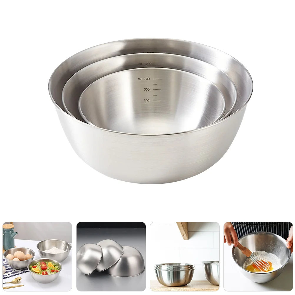 3 Pcs Kitchen Mixing Bowl Bowls Food Prep Stainless Steel Beat Eggs Kneading Dough
3 Pcs Kitchen Mixing Bowl Bowls Food Prep Stainless Steel Beat Eggs Kneading Dough