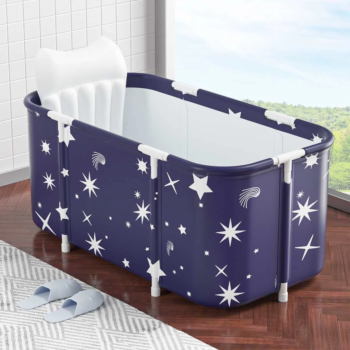 

120CM Bathtub Folding Bath Bucket Thicken Shower Barrel Adult IceTub Baby Swimming Pool Insulation Family Bathroom SPA Tub