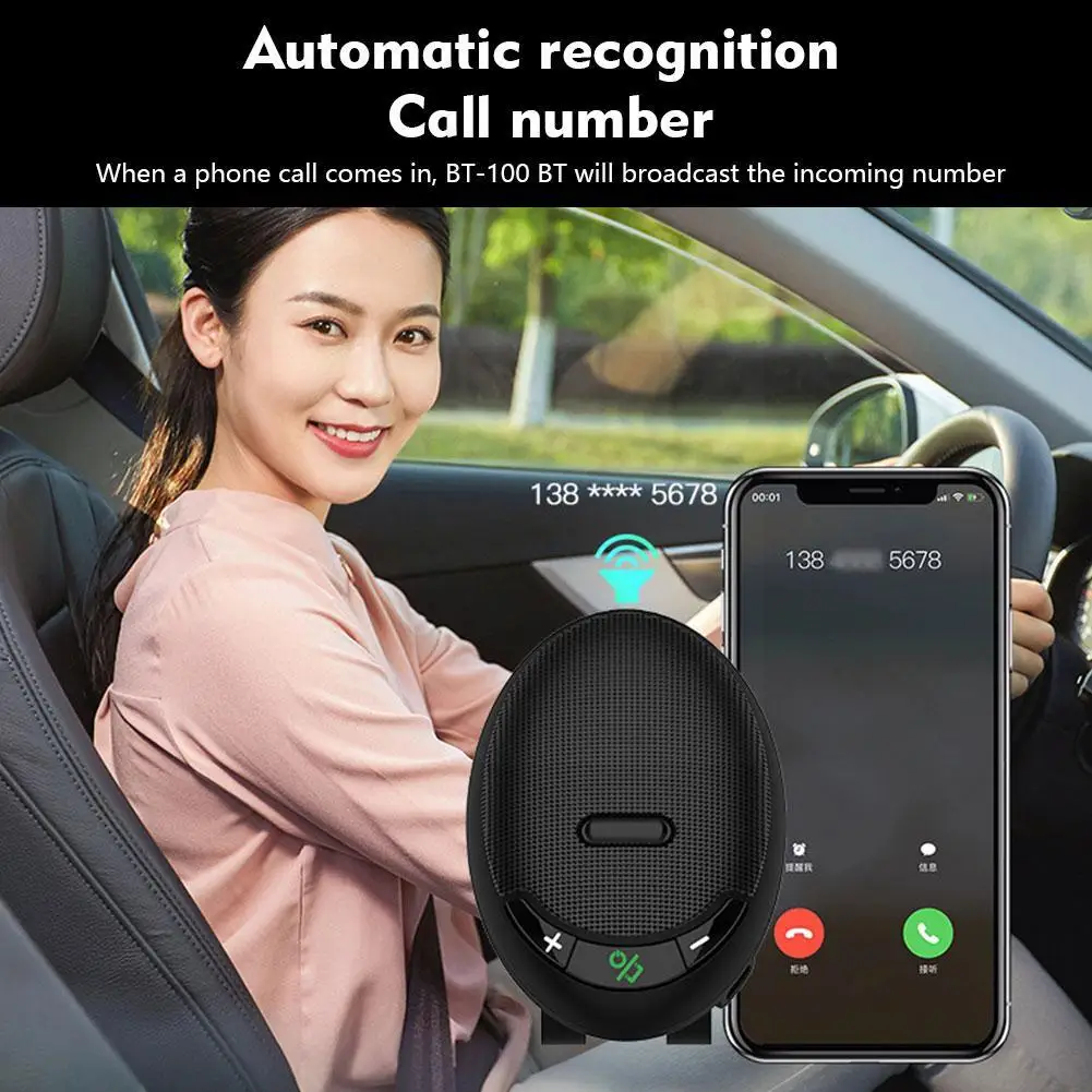 

Автомобильный комплект Bluetooth-совместимый с козырьком 5,0 устанавливаемый динамик для телефона автоматический комплект для вызова и ответа автомобильный портативный громкой связи M U1y1