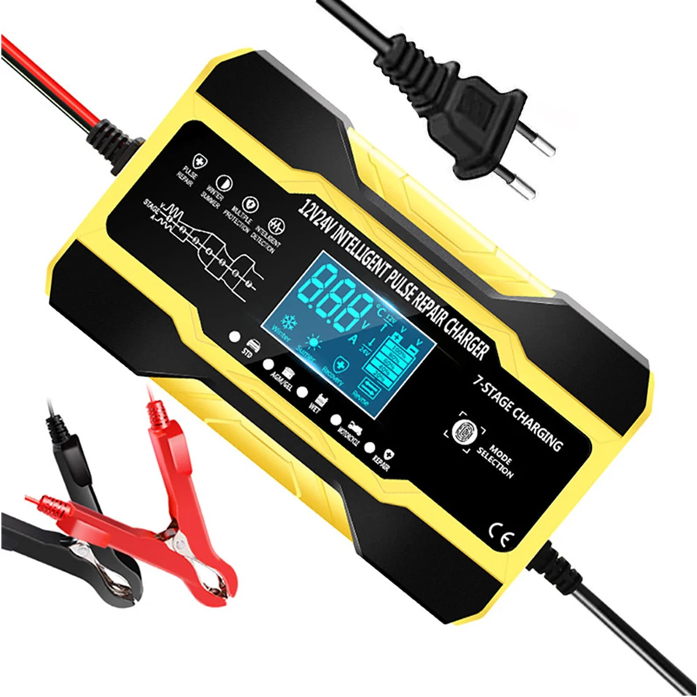 12V 10A/24V 5A Car Battery Charger Multiple Protection Automobiles Fully Automatic Intelligent Pulse Repair Battery-Charger
12V 10A/24V 5A Car Battery Charger Multiple Protection Automobiles Fully Automatic Intelligent Pulse Repair Battery-Charger