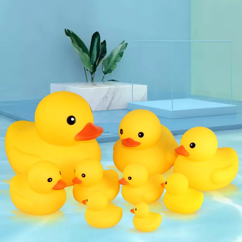 

Детские Игрушки для ванны, милая утка, детский подарок, большая желтая утка, для купания, для игр в воде, кавайные сжимаемые плавающие утки